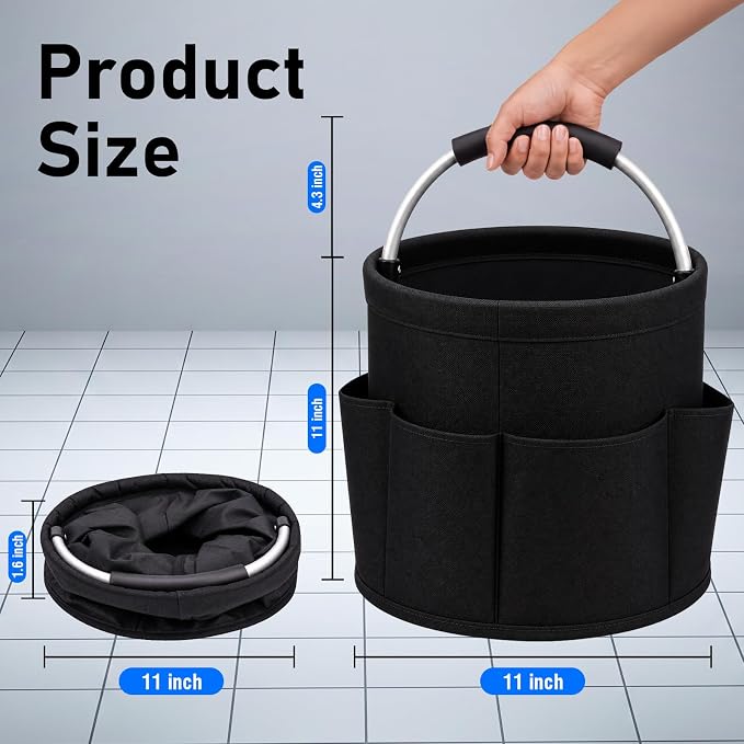 Cleaning Caddy for Cleaning Supplies,17-L,6 Side Pockets - Image 2