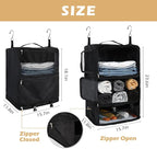 Surblue Hanging Shelves Travel Storage Bag Compression Packing Cube for Suitcase Portable Closet Organizer Collapsible with Extension Layer Large Capacity,Black,XXL - Image 5