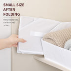 Homsorout Storage Bins for Shelves - Large Trapezoid Closet Shelf Organizer, Fabric Organization Bins with Handles, Storage Baskets for Clothes, Towel, Purse, 4 Pack, White - Image 4