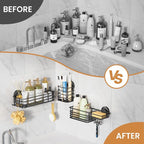 LEVERLOC Shower Caddy Suction Cup, Bathroom Organizer for Inside Shower - Image 6