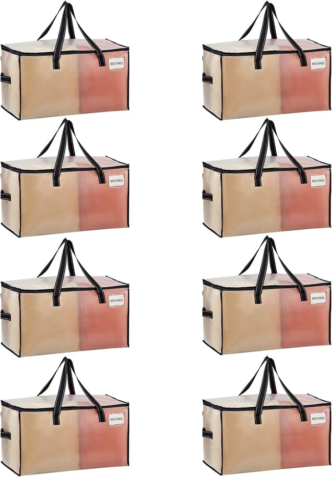 VENO Moving Bags, Storage Bags, Wide Open Top, Clear, 8 Pack by Veno