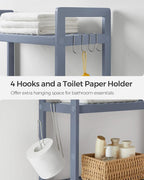 SONGMICS 3-Tier Bamboo Over The Toilet Storage, Adjustable Shelf, 66.9''H - Image 8