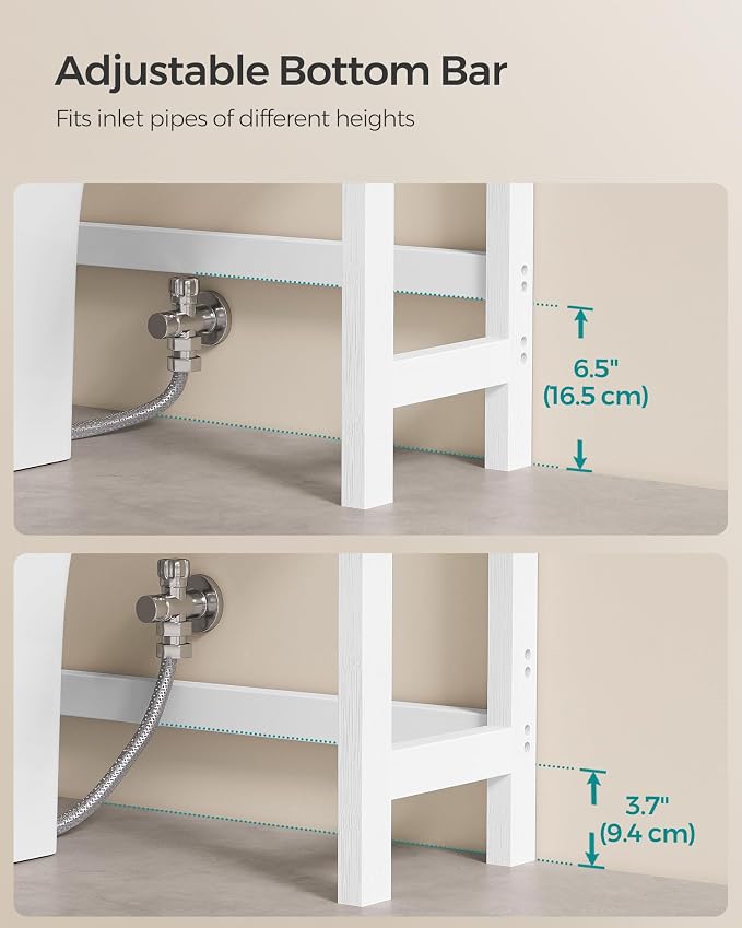 SONGMICS 3-Tier Bamboo Over The Toilet Storage, Adjustable Shelf, 66.9''H - Image 5