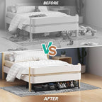 PHINOX Under Bed Storage with Wheels & Handle,Metal,Large,2 Pack,White | Tool-free assembly, glide smoothly, easy reach, foldable, maxmazie low-profile beds, dorm, keep seasonal clothes, shoes fresh - Image 7