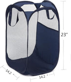 2 pop-up Laundry Hampers，Foldable mesh Laundry Baskets (Each with 2 Reinforced Handles), Blue …… - Image 3