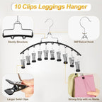 TOPIA HANGER 2 Pack Leggings Hanger for Closet, 20 Clips 360° Swivel Hook Legging Organizer Space Saving for Leggings Shorts Pants Skirt Jeans Bra Tank top Underwear for Closet CT80B - Image 7