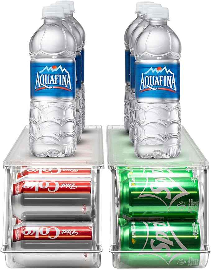 Sorbus Soda Can Organizer for Fridge & Freezer, Stackable with Lid (2 Pack) - Image 7