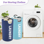 2Pcs 95L Large Clothes Hampers, Foldable Laundry Basket with Handles - Image 4