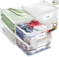 Plastic Storage Bags with Easy-Glide Zipper, Pack of 6, Durable Clear Vinyl Zippered Storage Bags for Clothes Sweaters Comforters Blankets Sheets Bedding (25 x 21 x 11 Inch, Transparent White) by Kikerike