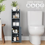 Lomojo Small Bathroom Storage Cabinet Corner, 7.87" Dx7.87 W x31.5 H (Gray) - Image 4