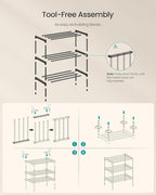 SONGMICS Shoe Rack, 3-Tier Stackable Metal Shoe Organizer, 17.7" Wide - Image 7