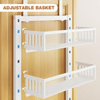 Pantry Door Organizers and Storage, 6-Tier Large Metal Heavy-Duty Frame Over the Door Spice Rack, 2 in 1 Wall-Mounted or Hanging shelf for Kitchen, Bathroom, Laundry Room, Bedroom, Closet &Nursery - Image 8