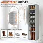 Hanging Shoe Organizer for Closet, 8 Tier Extra Wide Closet Shoe Organizer | Adjustable Shelf Height for Boots and Shoes, Heavy Duty Hanging Shoe Rack for Closet Rod, Space-Saving Shoe Storage Organizer - Image 2