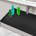 Under Sink Mats for Kitchen Waterproof, 34" x 22" Silicone Under Kitchen Sink Mats and Protectors for Cabinets, Under Sink Tray Organizer, Shelf Liners Cabinet Liner for Kitchen and Bathroom, Black by MECHEER