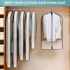 40" Clear Garment Bags for Hanging Clothes, 4" Gusseted Suit Bags for Closet Storage, Hanging Clothes Storage Suit Cover Bags with Zipper for Coats, Jackets, Shirts, 4 Packs - Image 4