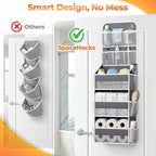 SpaceHacks 5-Tier Over the Door Organizer with Mesh Pockets, Dark Grey - Image 4