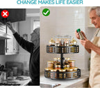 2 Tier Lazy Susan Organizer - 360° Rotating Spice Rack - Image 7