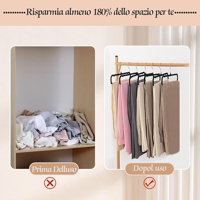 20 Pack Velvet Pants Hangers for Closet Space Saving, Thin Hanger (Black) - Image 4