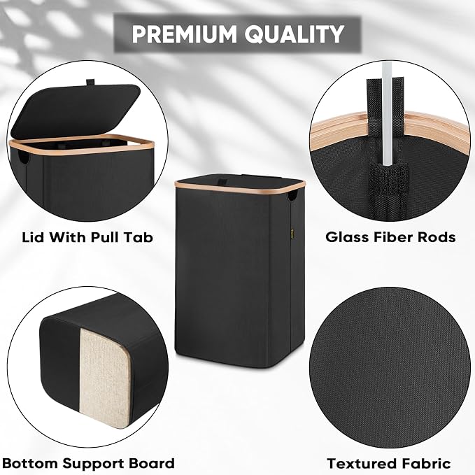 BALEINE 100L Laundry Hamper with Lid, Large Laundry Basket Bin - Image 2