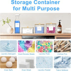 3+1 Pack Laundry Pods Containers & Dryer Sheet Holder & Laundry Detergent Dispenser, Laundry Room Organization and Storage Jars with Lids, Labels and Scoops for Scent Booster, Powder, Pods - Image 6
