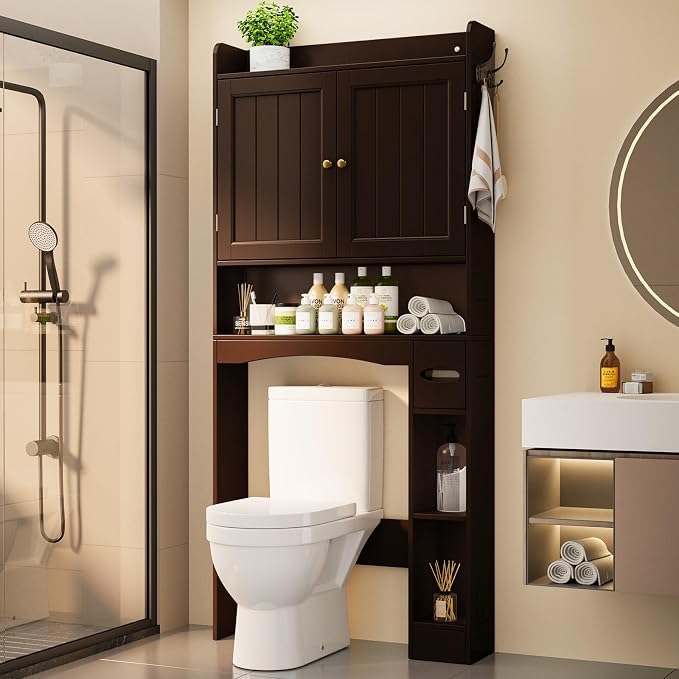 Ahomly Over The Toilet Storage Cabinet, 32.3" W, Grey by Ahomly