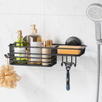 LEVERLOC Suction Cup Shower Caddy, Bathroom Shelf With Hook & Soap Holder by LEVERLOC