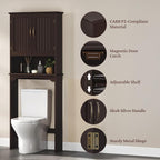 Topeakmart Over The Toilet Storage Cabinet, Bathroom Organizer, Espresso - Image 4
