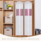 Univivi 60 Inch Cotton Garment Bags for Hanging Clothes 2 Pack, White - Image 3