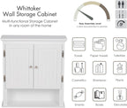 UTEX Bathroom Wall Cabinet Over Toilet, White Wall-Mounted Medicine Cabinet - Image 7
