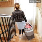 HomeHacks 2 Pack Large Laundry Baskets, Laundry Hampers Bags (Khaki 88Lx2) | Waterproof, Freestanding, Collapsible Clothes Hamper with Reinforced Handles in Laundry Room, Dorm, Bathroom, Bedroom - Image 7