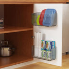 MaraFansie 2 Pack Plastic Lid Organizers - Inside Cabinet for Kitchen, No Drilling Wall Mount Container Holders for Tupperware, Food Storage, Clear Gray - Image 2