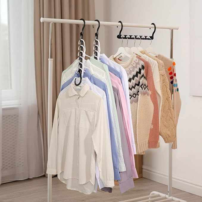 HOUSE DAY Sturdy Space Saving Hangers 12 Pack, Cascading Hangers Organizer | Closet Space Saver Multi Hangers for Heavy Clothes, Closet Organizers and Storage,College Dorm Room Essentials - Black - Image 6