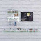 VOLPONE Bathroom Wall Shelf 15.7in Bathroom Glass Shelves Wall Mount Glass Shelf Rustproof Bathroom Wall Organizer 3 Tier (Sliver) - Image 3
