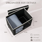 Homsorout Stackable Storage Bins with Lids - Medium Storage Box with Lids, Foldable Closet Boxes for Organizing, Wardrobe Clothes Organizer with Window, Cubes Bins for Living Room, 5 Pack, Black - Image 6