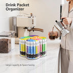 Drink Packet Organizer for Powdered Drink Mix, Divided Rotating Lazy Susan - Image 5