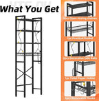 Over-The-Toilet Storage Rack, 4-Tier Bathroom Organizer Shelf Over Toilet with Adjustable Shelf and Basket, Freestanding Space Saver Bathroom Shelves Above Toilet for Room (Pure Black) - Image 6