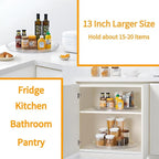 vacane 2-Pack 13Inch Lazy Susan Cabinet Organizer, Plastic Rotating Organizer Spice Rack Condiment Organizer for Pantry, Countertop, Cupboard, Refrigerator-Clear - Image 2