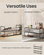 SONGMICS Shoe Rack, 2-Tier Shoe Organizer, Metal Storage Shelf | for Entryway, Upright or Upside Down, for 12-15 Pairs, Stackable, 11.8 x 36.2 x 14 Inches, Black ULSA12BK - Image 4