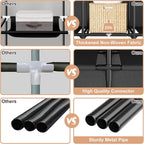Wardrobe Closet Portable Closets for Hanging Clothes Large Capacity Clothes Rack with Cover, 3 Hanging Rods, 6 Shelves and 8 Pockets, Strong and Stable Free Standing Closet for Bedroom, Black - Image 5