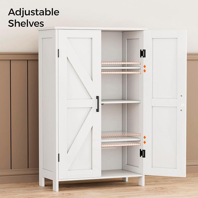 Homleke 43.3" H Farmhouse Bathroom Storage Cabinet with Adjustable Shelves - Image 5