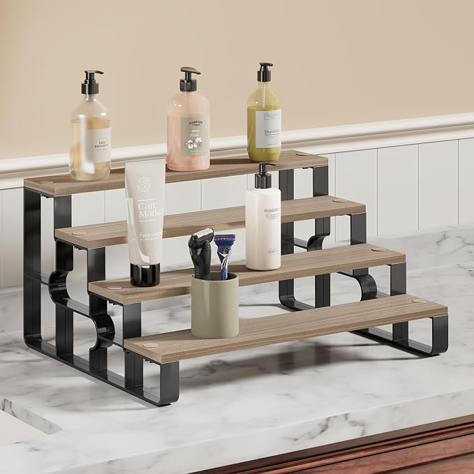 4Tier Wood Perfume Organizer, Cologne Makeup Stand - Image 2