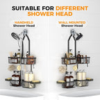 Adjustable Aluminum Shower Caddy Hanging for Handheld Showerhead, Black - Image 6