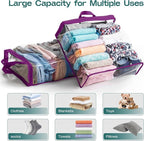 5PACK Clear Zippered Storage Bags for Clothes, 22L Closet Organizers Bag, and Blanket Storage Bags for Bedding, Linen, Blankets, Comforters, Clothing & Toys (Purple) - Image 2
