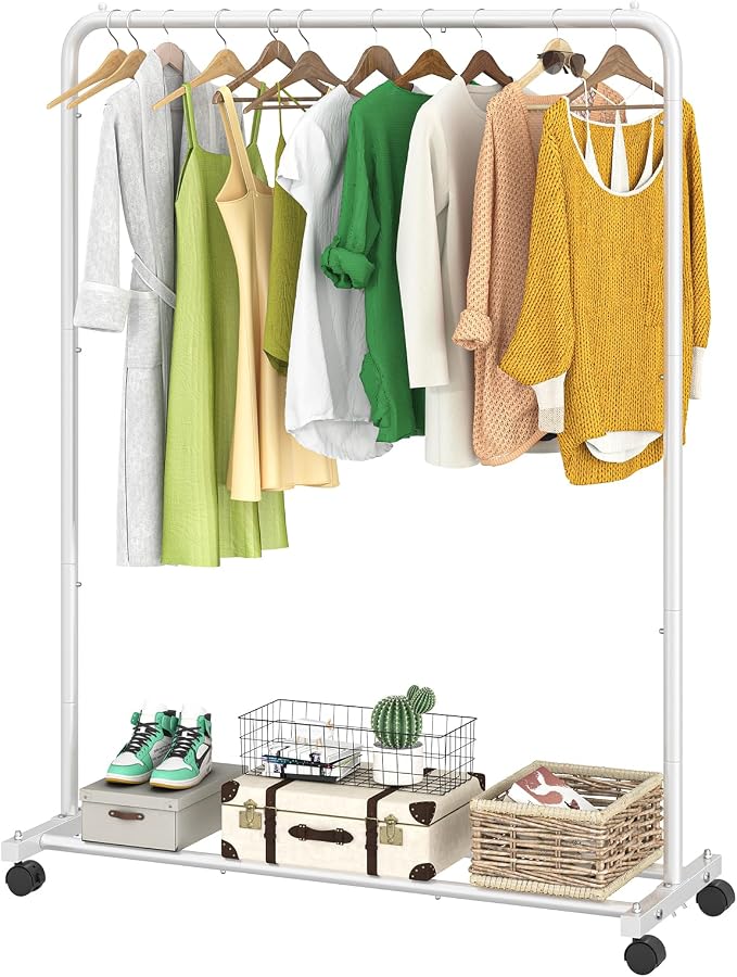 Simple Trending Clothes Clothing Garment Rack, Clothes Organizer, White by SimpleTrending