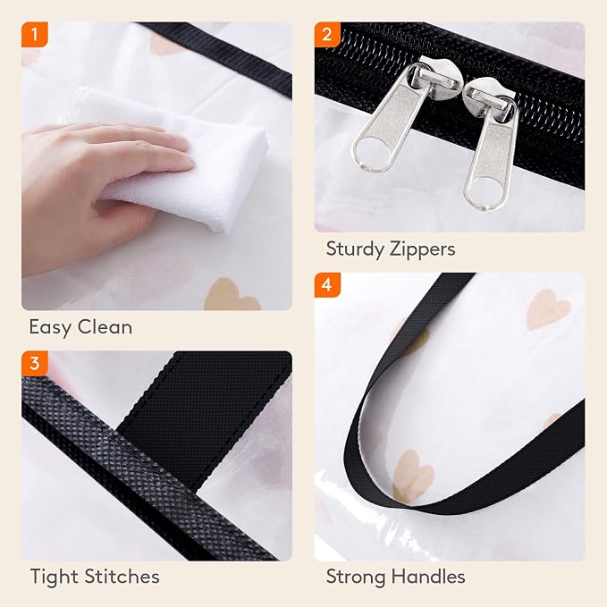 Lifewit 45L Clear Clothes Storage Bags,Plastic Foldable Blanket Storage Bag | 4 Pack Vinyl Foldable Moving Bags with Zipper, Closet Organizers and Storage Containers for Bedding, Duvet, Comforter - Image 7