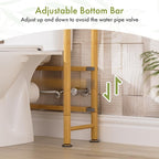 AmazerBath Bamboo Over The Toilet Storage Shelf, 3-Tier Bathroom Over Toilet Organizer Rack, Freestanding Above Toilet Shelf for Bathroom, Laundry, Space Saver, Natural Color - Image 8