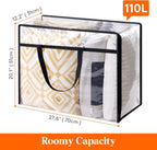 Lifewit 3 Pack Clear Clothes Storage Bags, 110L Plastic Blanket Storage Bag, Vinyl Foldable Moving Bags with Zipper, Closet Organizers and Storage Containers for Bedding, Duvet, Comforter - Image 4