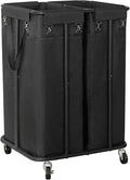 WOWLIVE Double Laundry Hamper with Wheels, 170L Rolling Laundry Basket by WOWLIVE