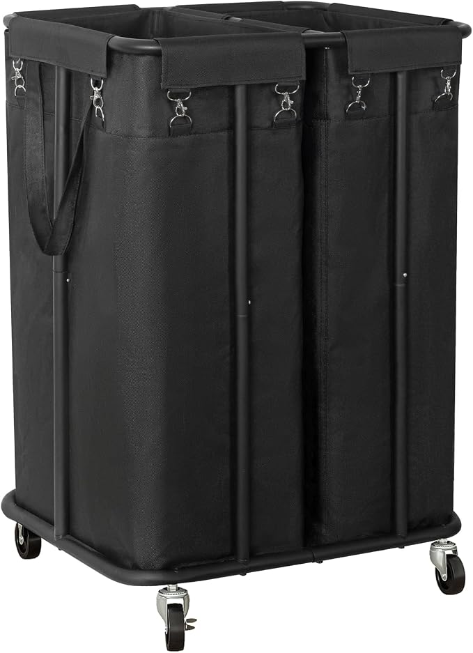WOWLIVE Double Laundry Hamper with Wheels, 170L Rolling Laundry Basket by WOWLIVE
