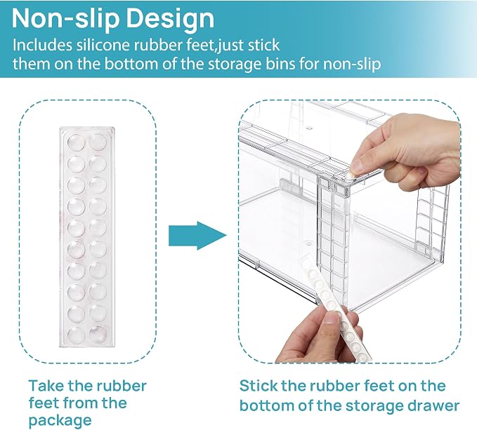 Vtopmart 4 Pack Stackable Clear Pantry Storage Drawers, Large - Image 7
